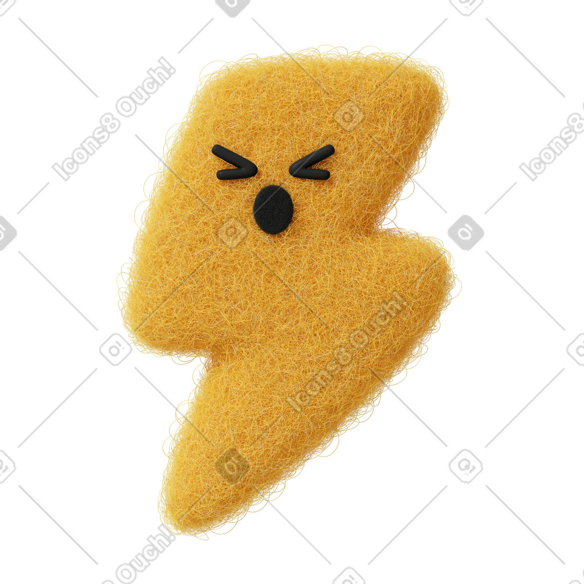 Lightning bolt icon illustration in Fuzzy style download in PNG, SVG
