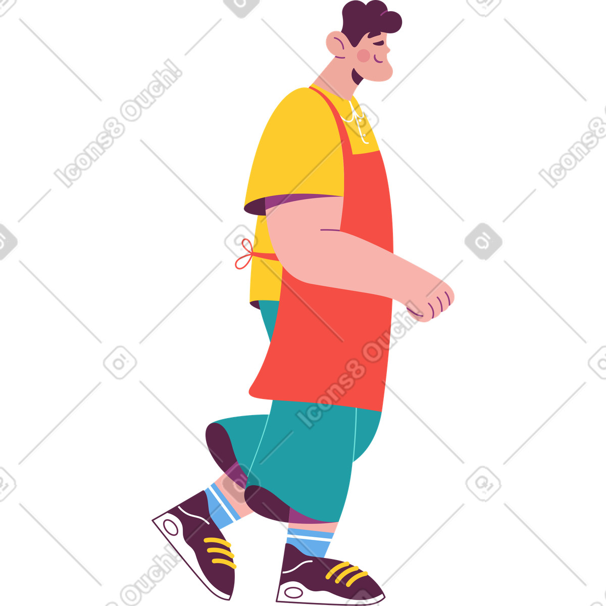 下载 Sammy 风格的 围裙烤男人 插画，支持 PNG、SVG 格式