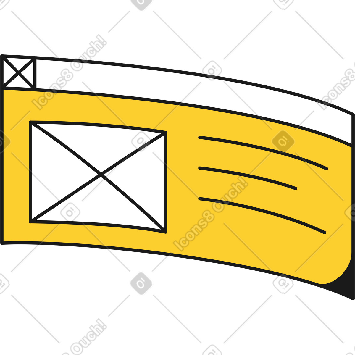 Interface with photo and text illustration in Taxi style download in PNG, SVG