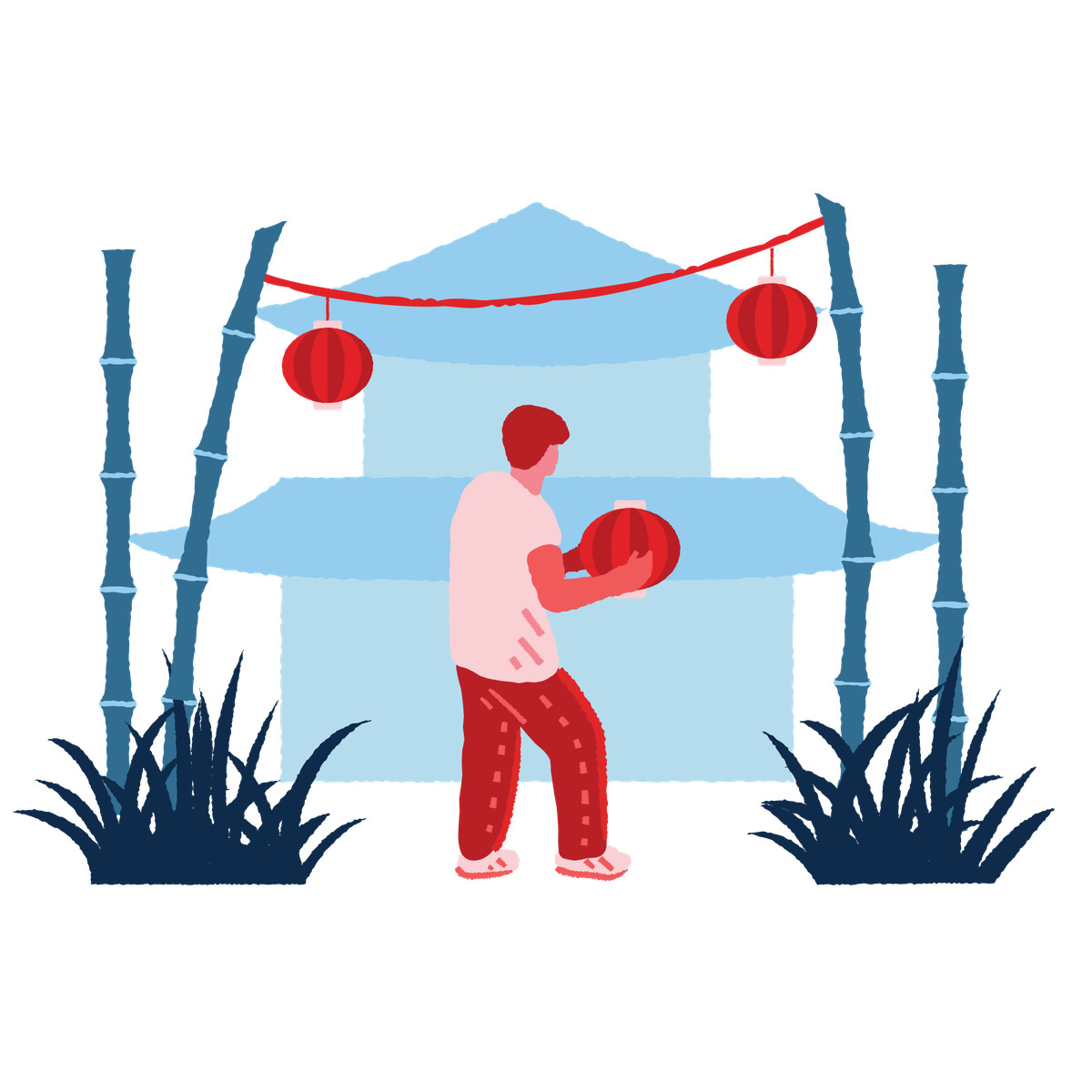 Decoration for Chinese New Year illustrazione in stile Cherry scarica in PNG, SVG