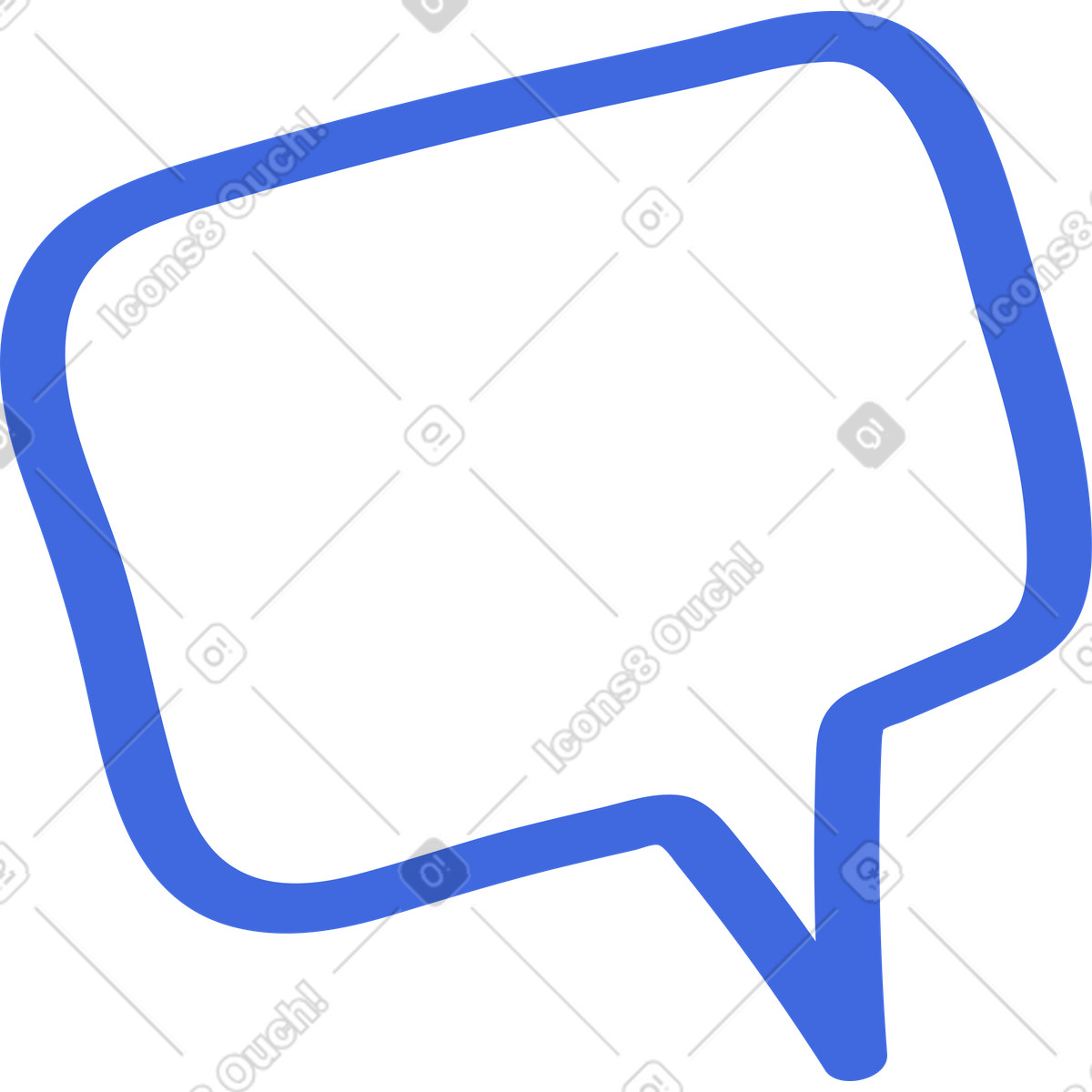 Ballpoint Pen スタイルの Speech bubble outline blank callout shape for message text のイラストをPNG、SVG形式でダウンロード