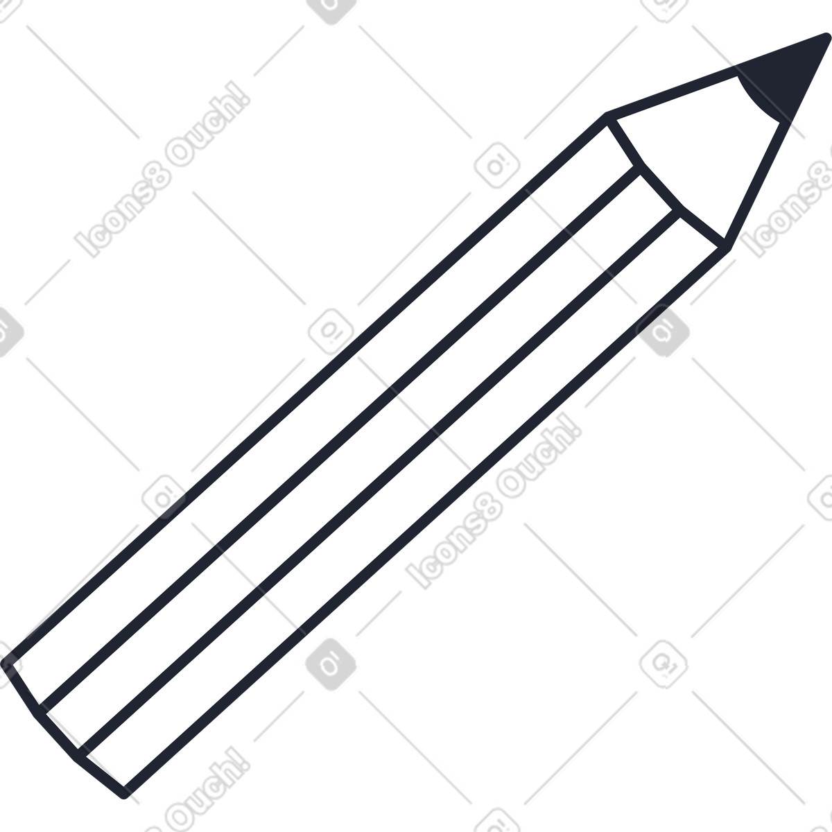 White big pencil illustrazione in stile Pablita scarica in PNG, SVG