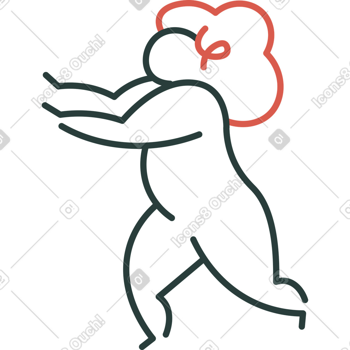 Illustration Bébé qui court dans le style Macaroni à télécharger aux formats PNG, SVG