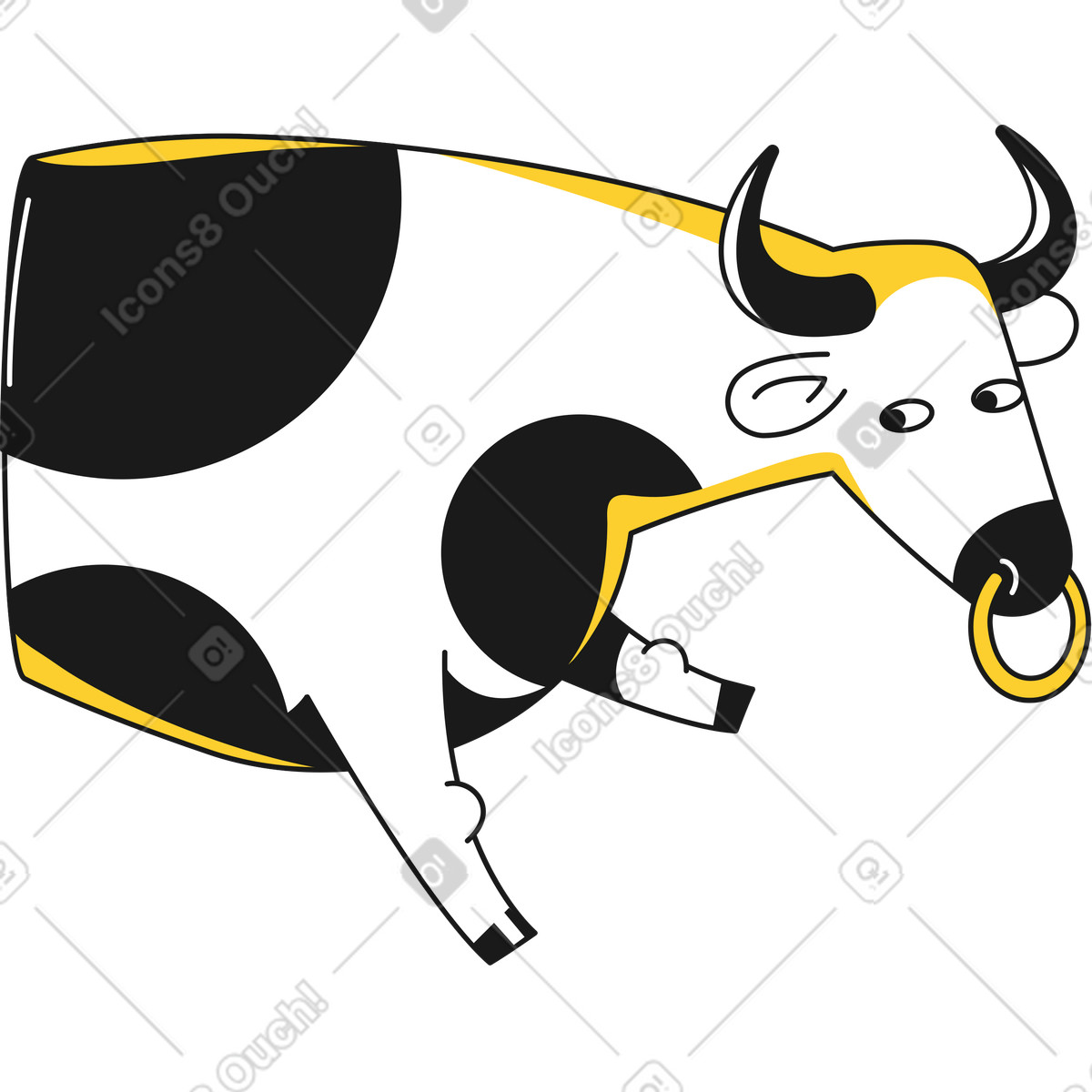 Toro illustrazione in stile Taxi scarica in PNG, SVG