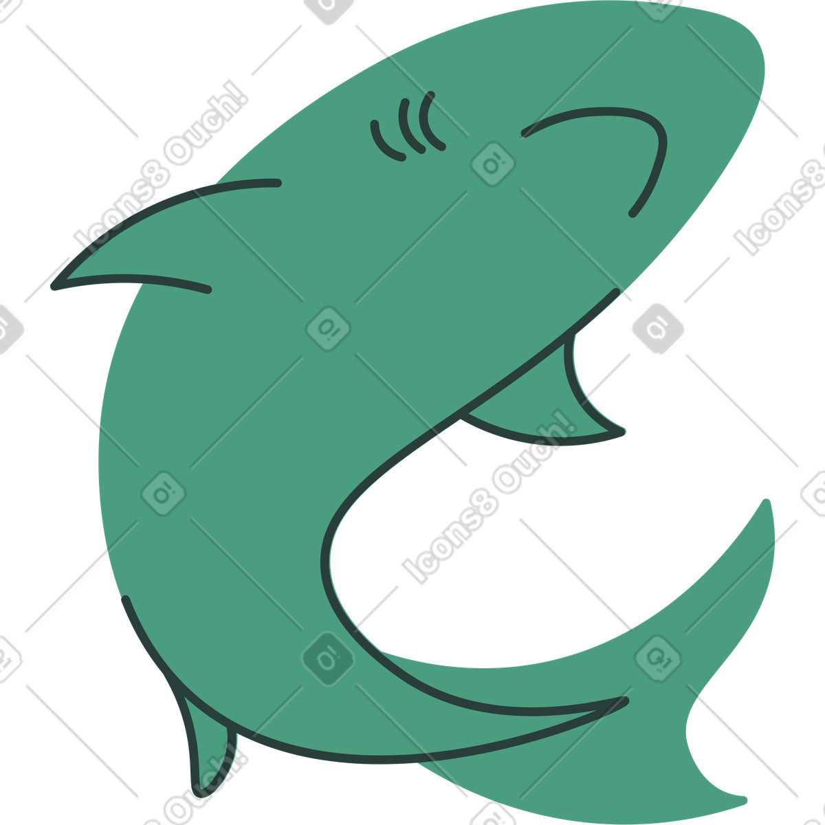 Illustration Requin dans le style Macaroni à télécharger aux formats PNG, SVG