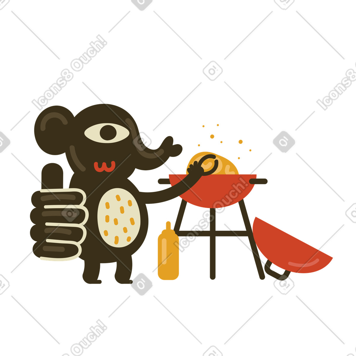 Das essen ist fertig-Illustration im Arabica-Stil als Download in PNG, SVG