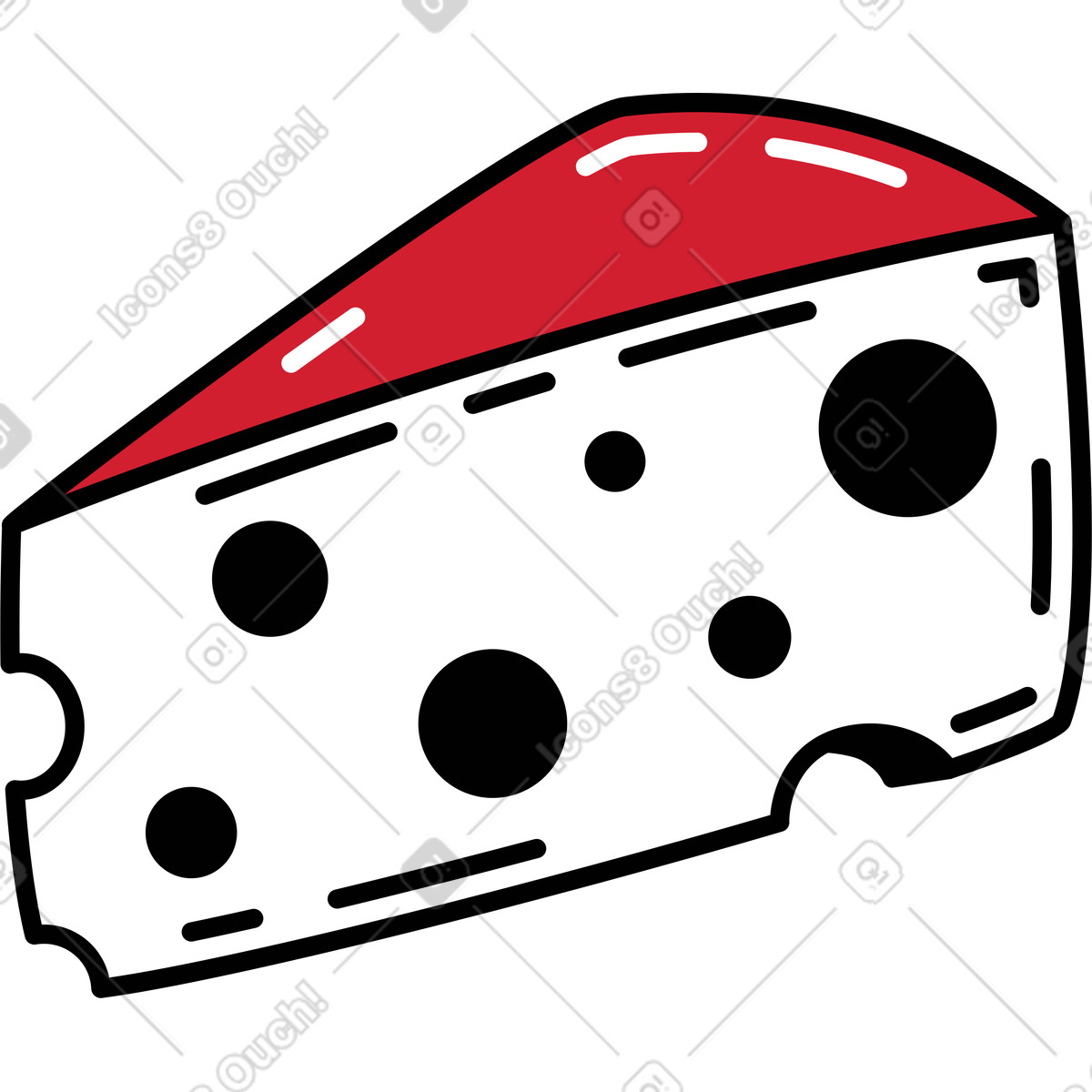 Cheese illustration in Ruby style download in PNG, SVG