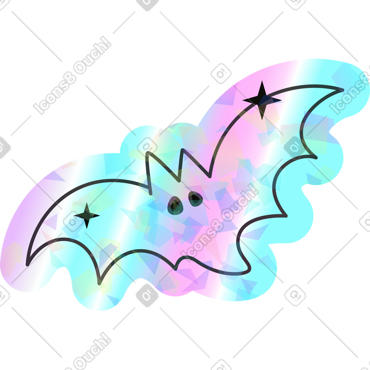 Holostickers スタイルの 1 のイラストをPNG、SVG形式でダウンロード