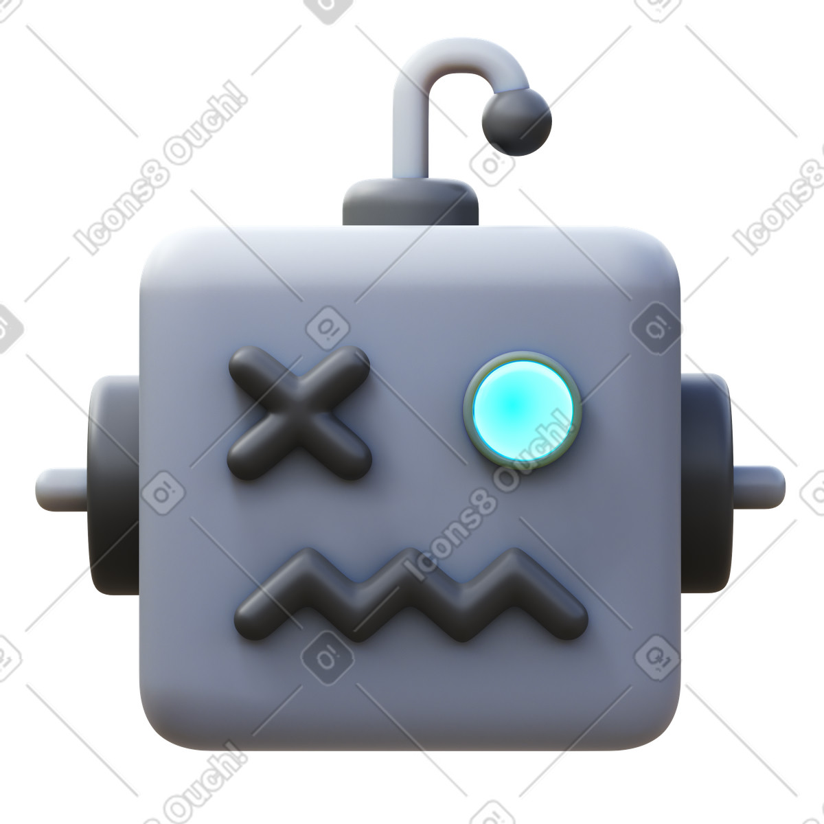 3D Fluency 스타일의 Broken robot 일러스트레이션 PNG, SVG 다운로드