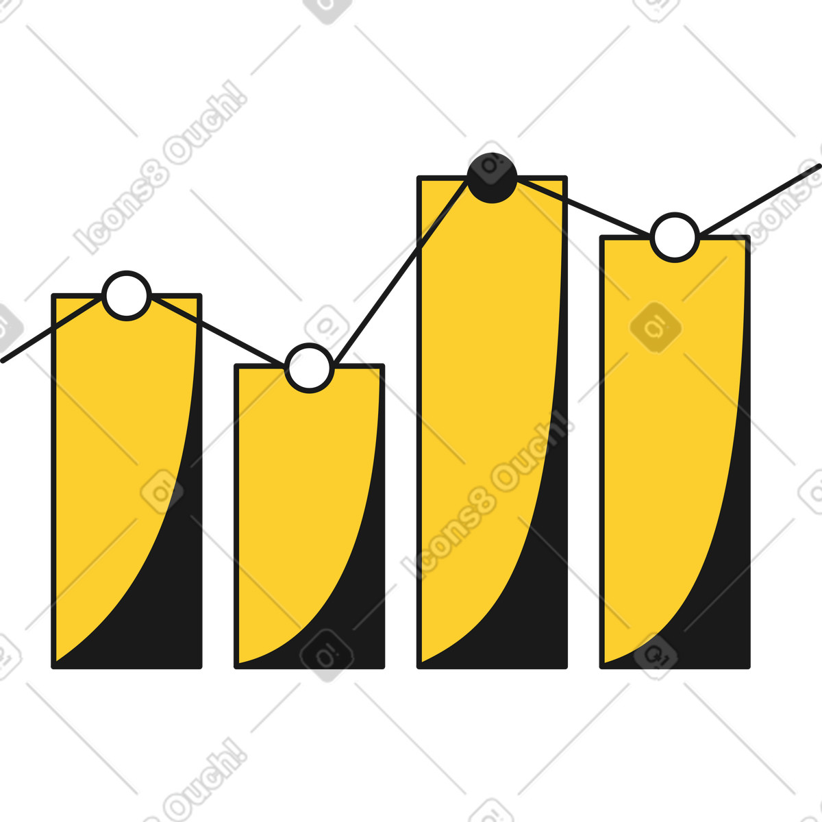 Ilustração de Gráfico com pontos contato em no estilo Taxi para baixar em PNG, SVG