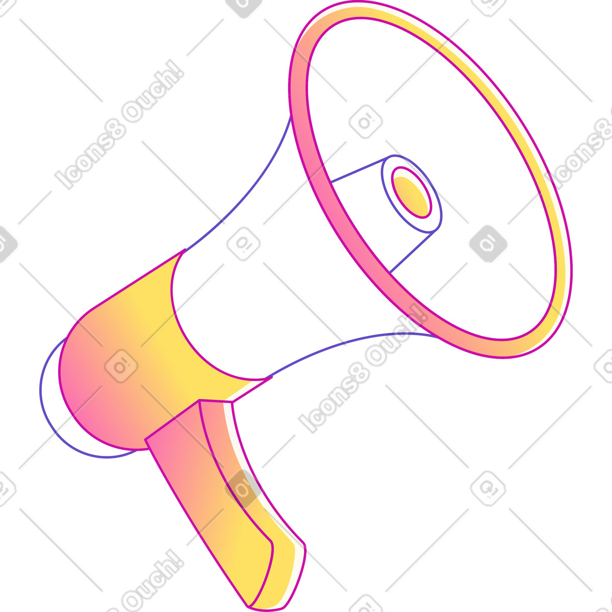 Megaphon-Illustration im Rainbow-Stil als Download in PNG, SVG