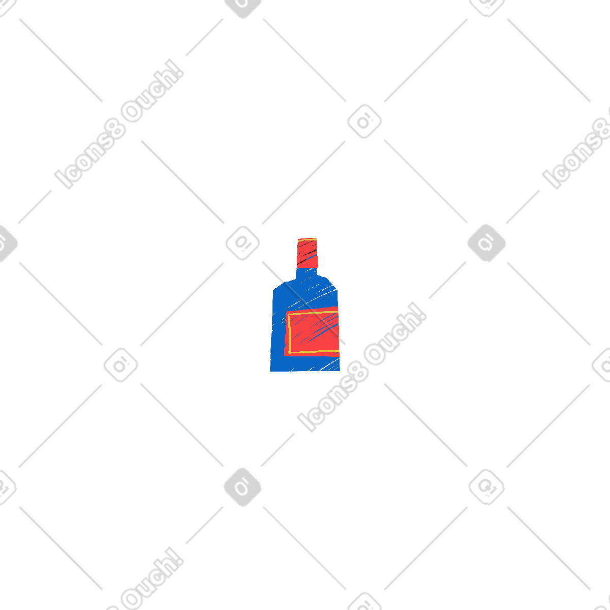 Sleepy 스타일의 병 일러스트레이션 PNG, SVG 다운로드
