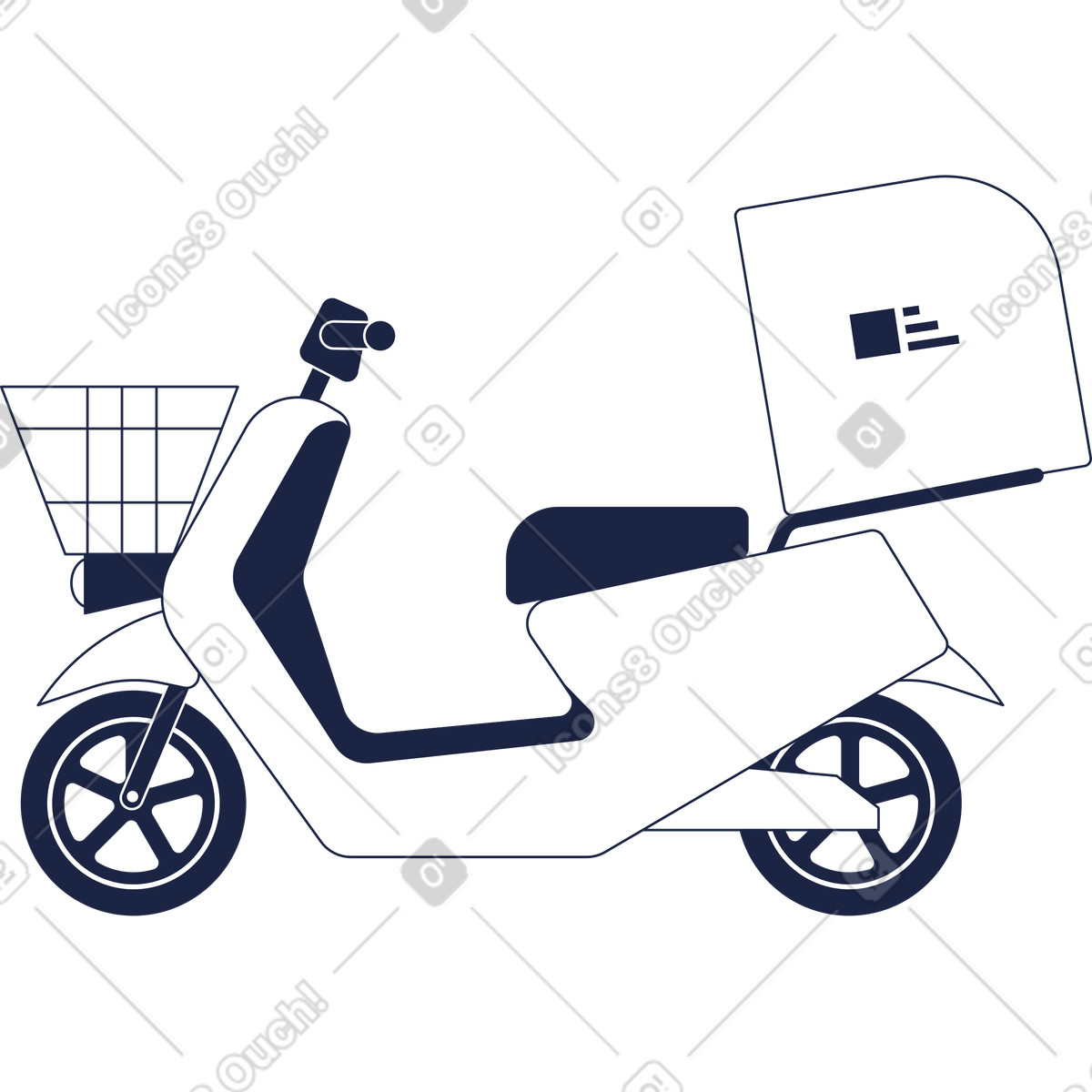 Ilustração animada de Entrega moto em no estilo Urban Line para baixar em GIF, Lottie (JSON), AE