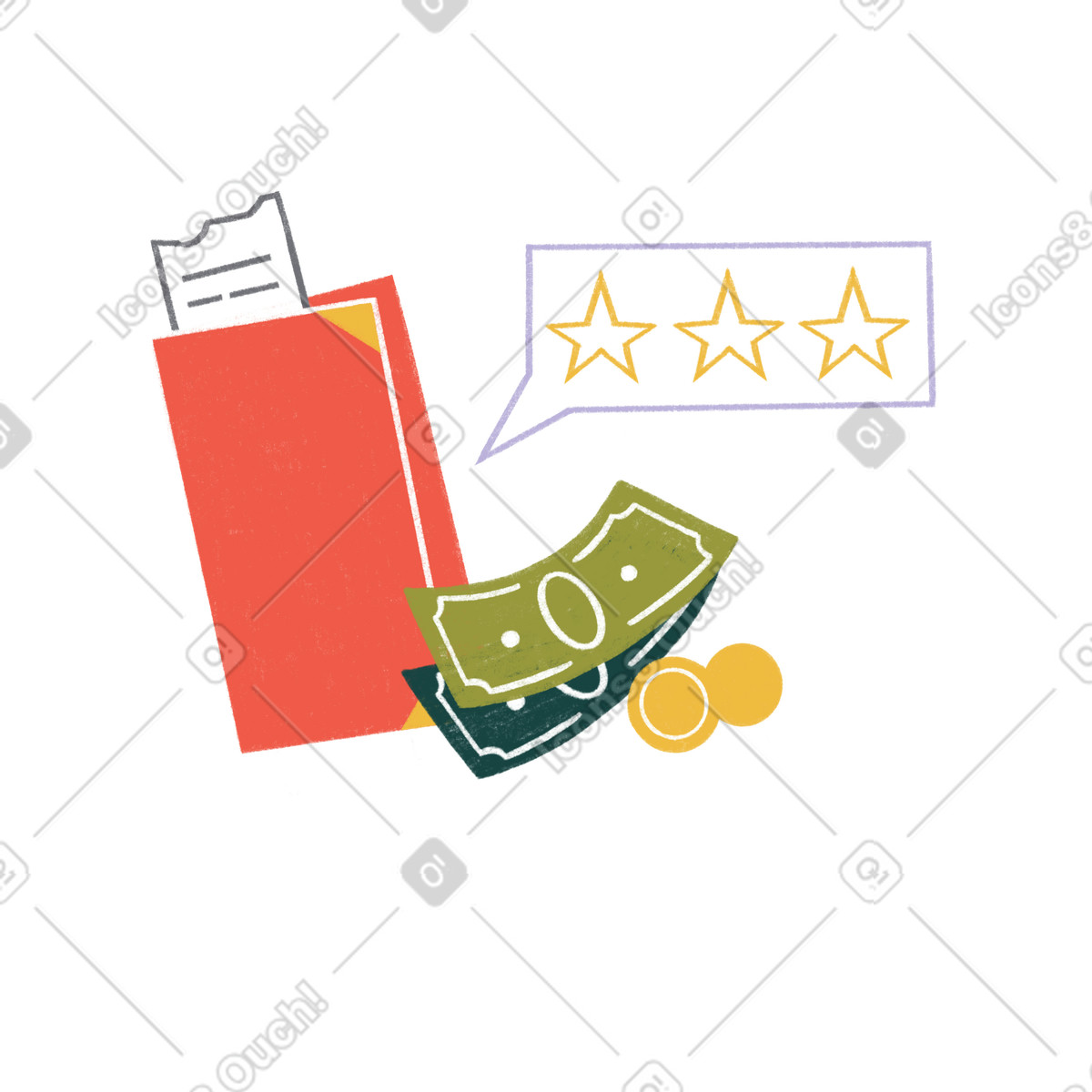 Check and tip illustration in PNG, SVG
