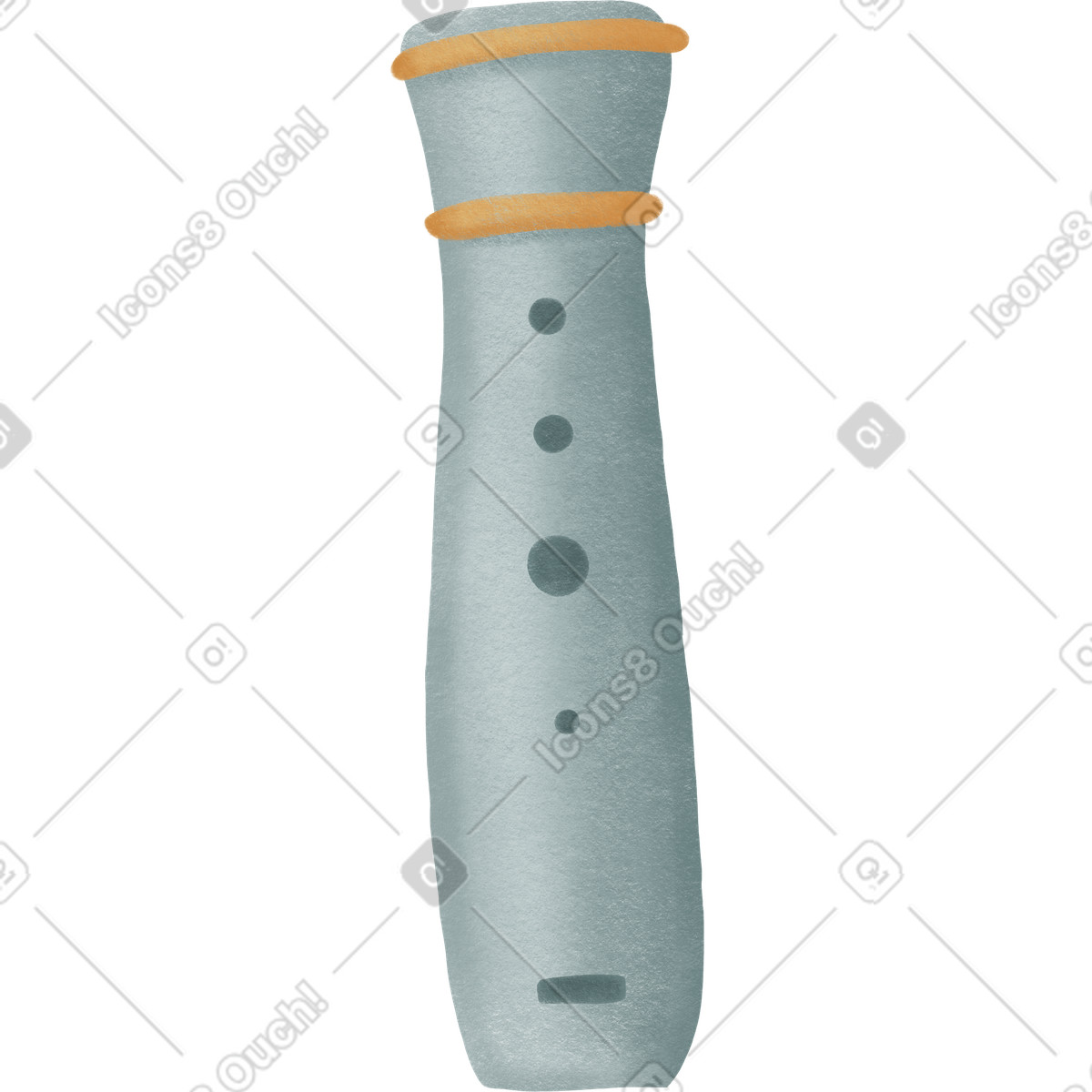 Flöte-Illustration im Woolly-Stil als Download in PNG, SVG