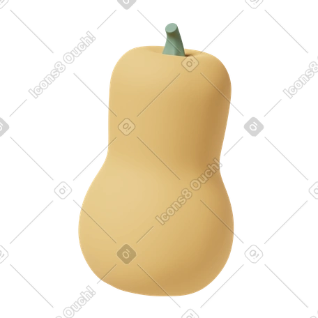 祝日 Casual life スタイルの 3D Butternut squash のイラストをPNG、SVG形式でダウンロード