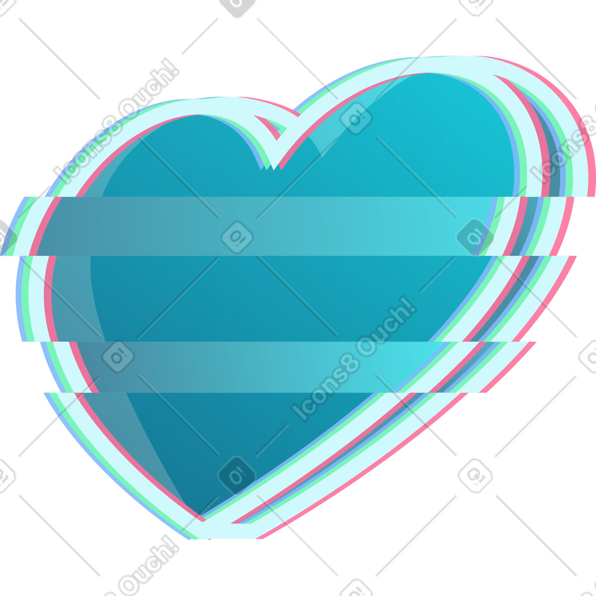 Icona del cuore di pixel illustrazione in stile Neon scarica in PNG, SVG
