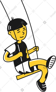 Kid on swings PNG, SVG