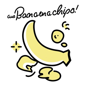 A vintage advertisement showcasing "Banana Chips" in bold, vibrant colors. The design features a large yellow banana prominently displayed, with a crisp package of banana chips next to it. The background includes playful, swirling patterns reminiscent of the 1960s aesthetic. Above the banana and chips, the catchy slogan "Get Your Crunch On!" is written in an eye-catching font, inviting viewers to enjoy the snack.