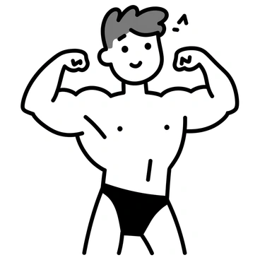 A bodybuilder with a muscular build is standing on stage, flexing his biceps. He has a focused expression on his face, showcasing his well-defined muscles. The strong lighting highlights his physique, casting shadows that emphasize the contours of his arms and shoulders. He is wearing a black posing brief, and the background features a simple stage setup with a muted color to keep the focus on the bodybuilder.