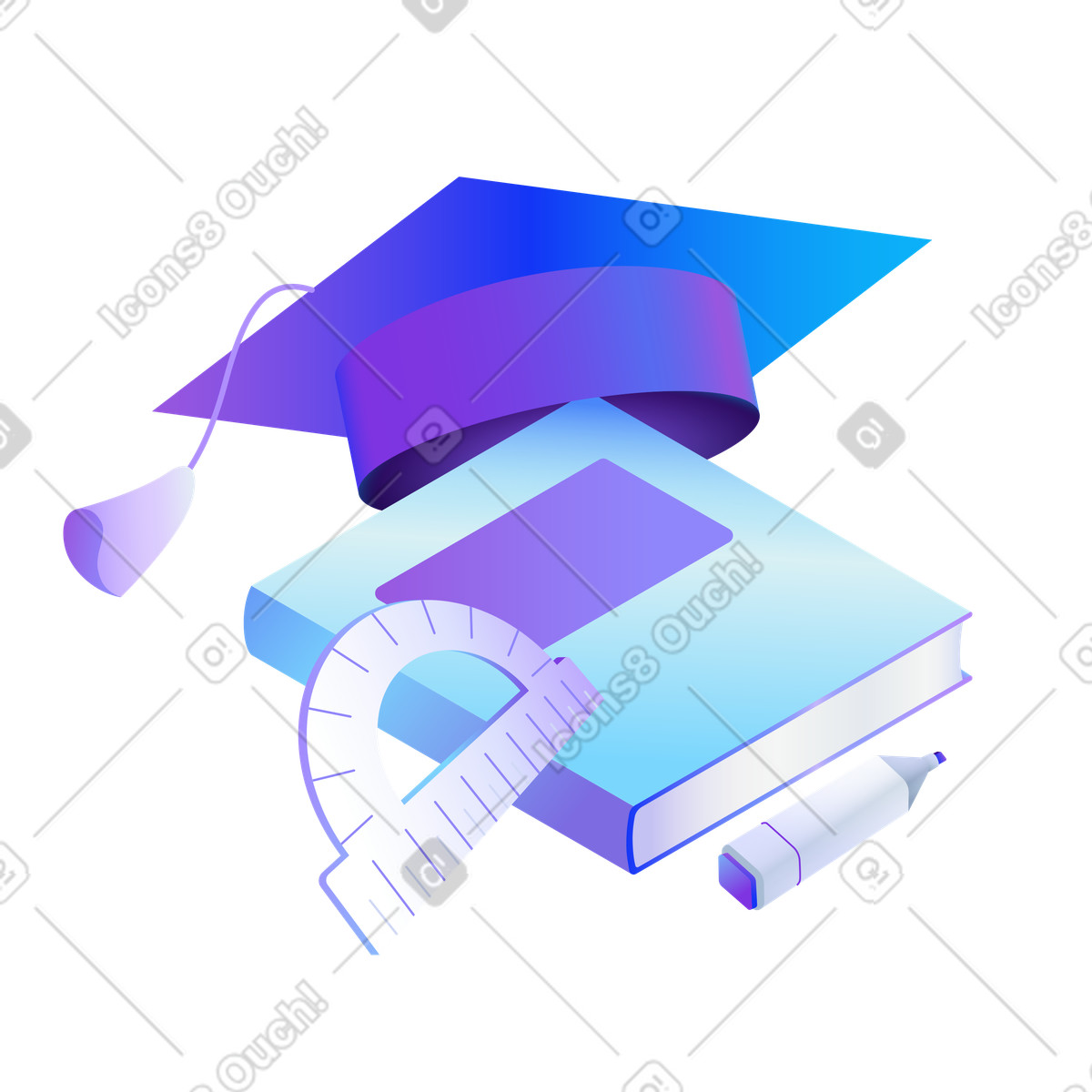 Internet and Web Communication illustration featuring clipart tools for educational success and learning PNG
