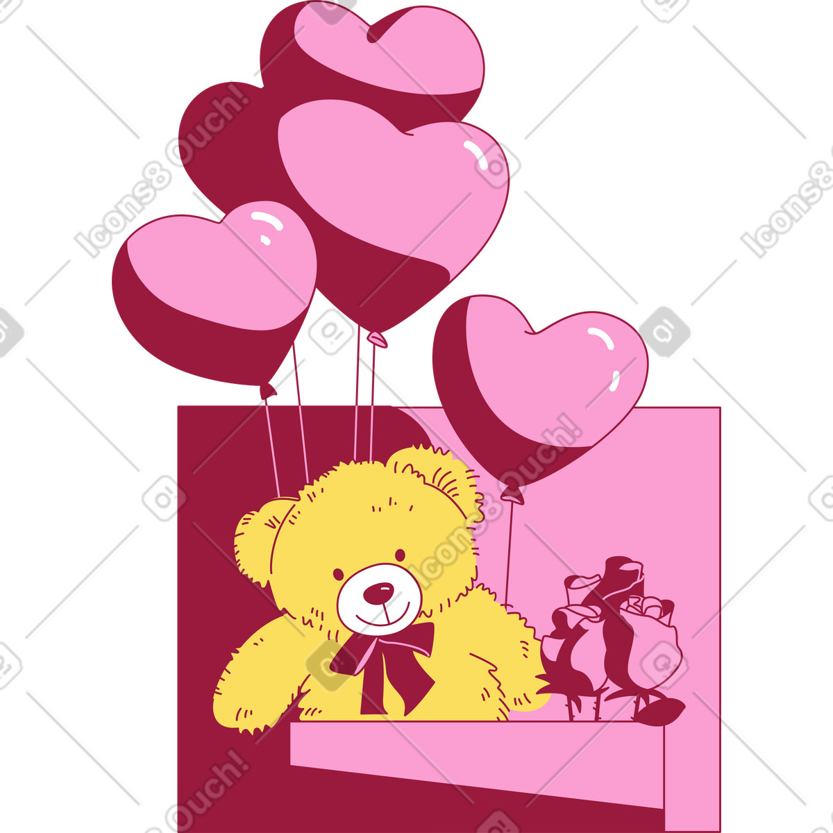 下载 Storyline 风格的 框架与泰迪熊 插画，支持 PNG、SVG 格式