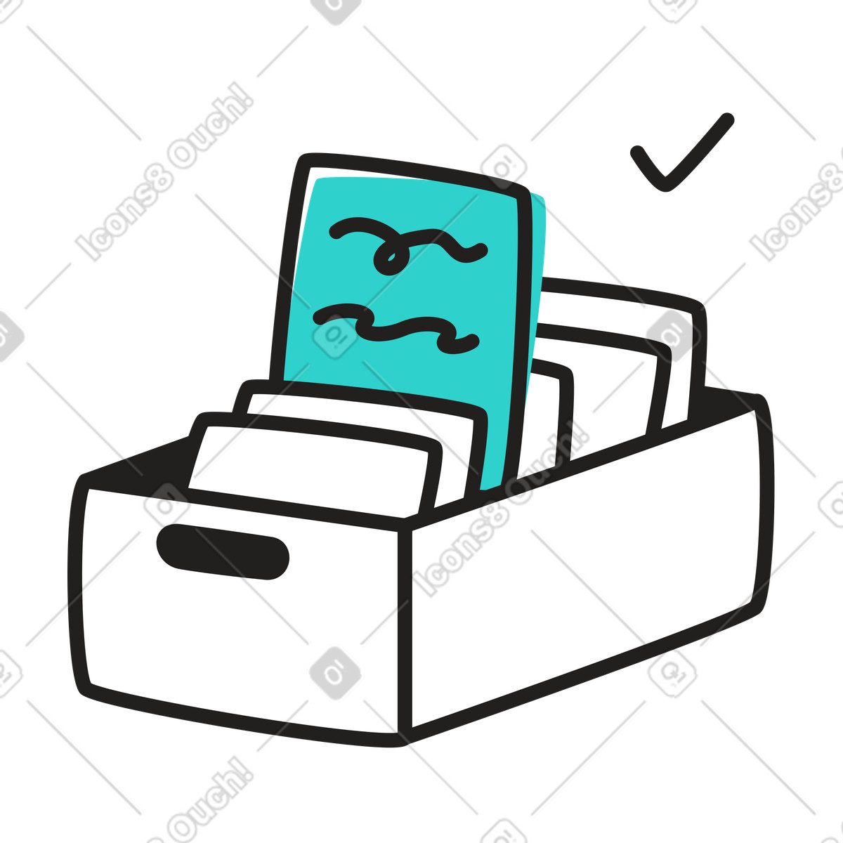 Illustration Recherche d'un document dans le style Little à télécharger aux formats PNG, SVG