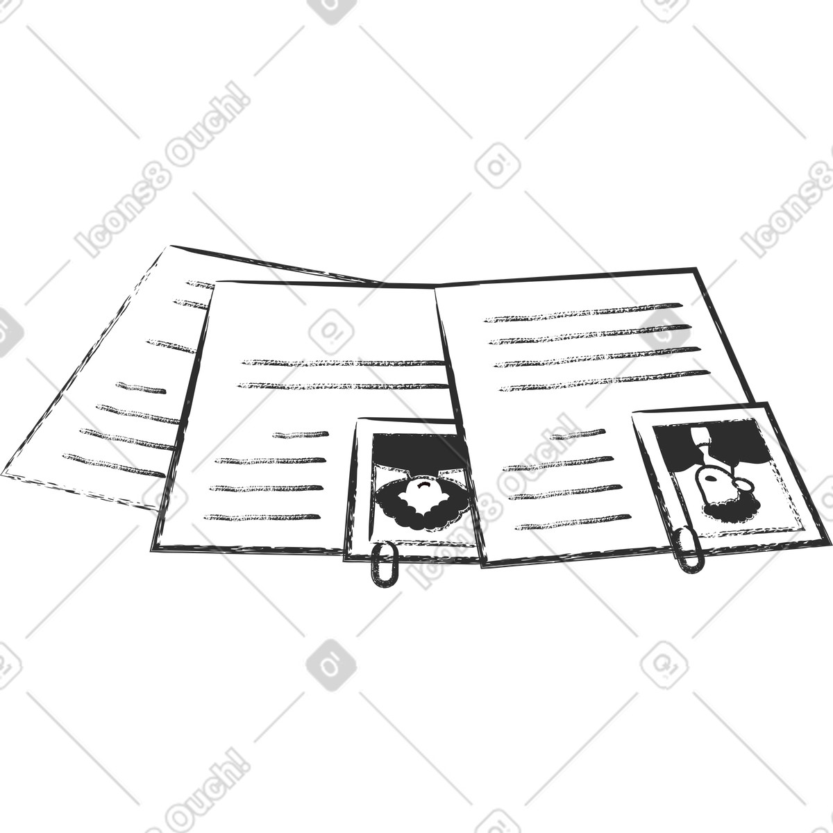 Resumes illustration in Graphite style download in PNG, SVG