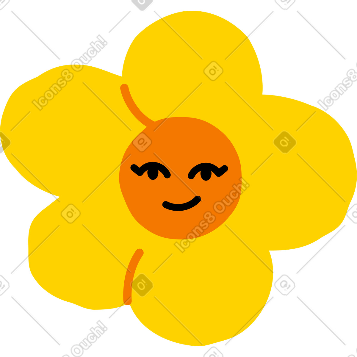 Ilustración Flor de la cabeza en estilo Giggle a descargar en PNG y SVG