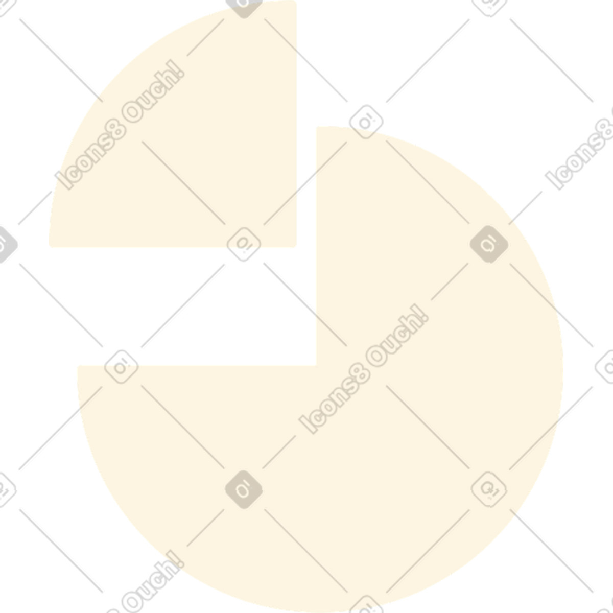Pie chart with quarter missing for data analytics illustration in Simplistic style download in PNG, SVG