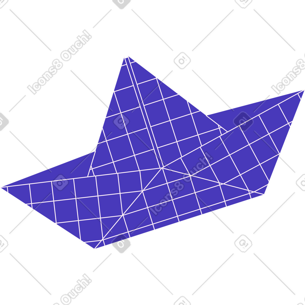Barca di carta fatta progetto illustrazione in stile Blueberry scarica in PNG, SVG