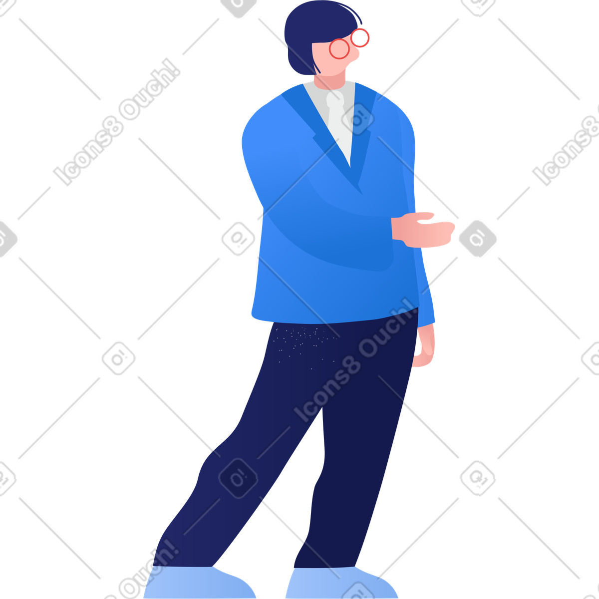 Man in a suit illustration Clip style download PNG, SVG