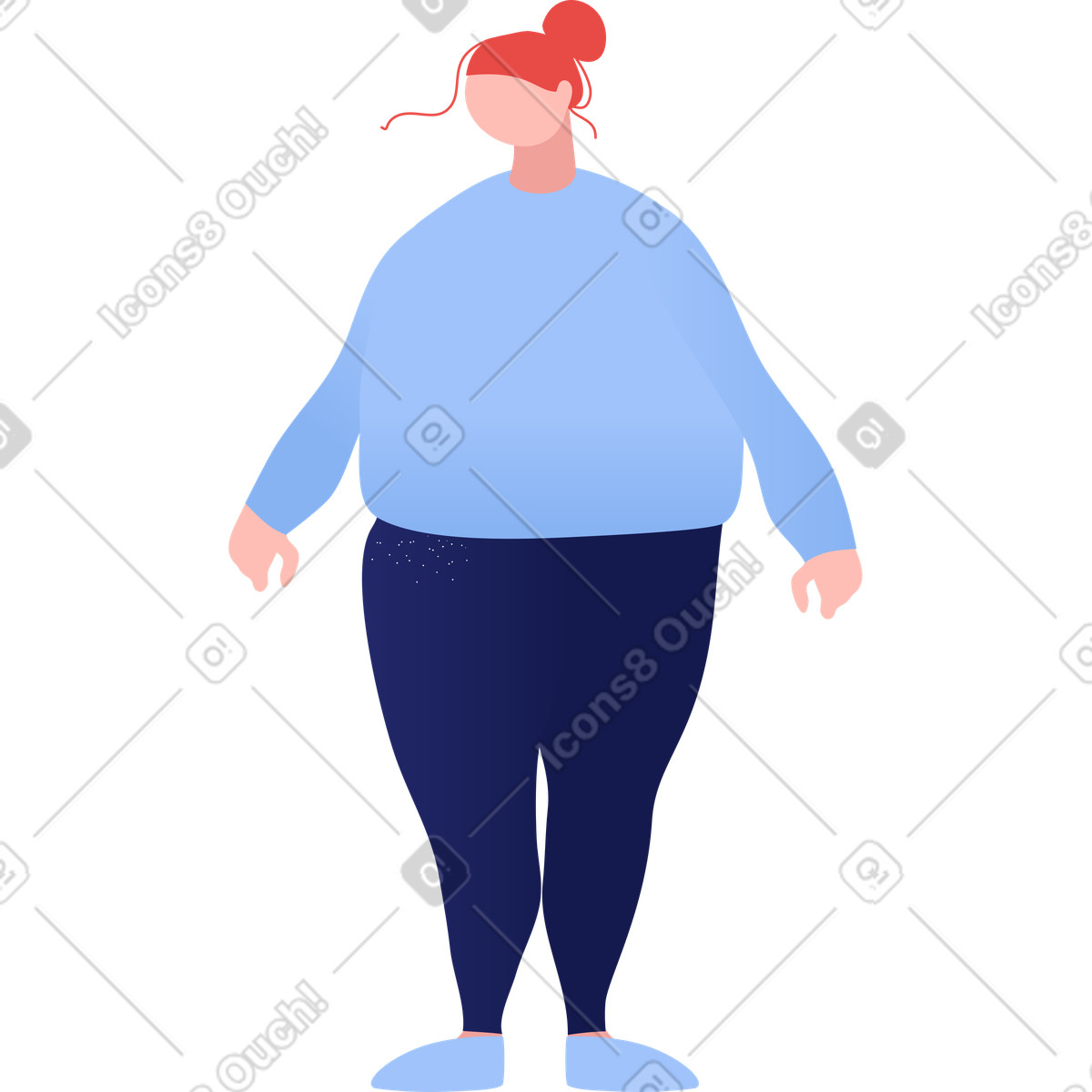 下载 Clip 风格的 女人 插画，支持 PNG、SVG 格式