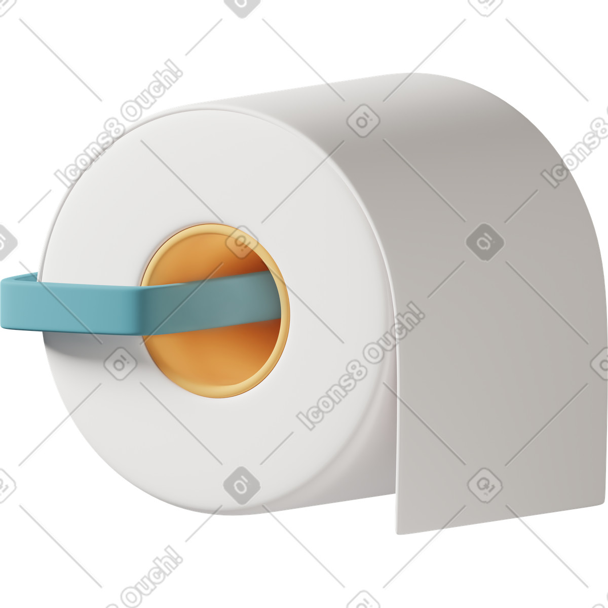 Ilustración animada Toilet paper en estilo 3D Casual life a descargar en GIF, Lottie (JSON), AE