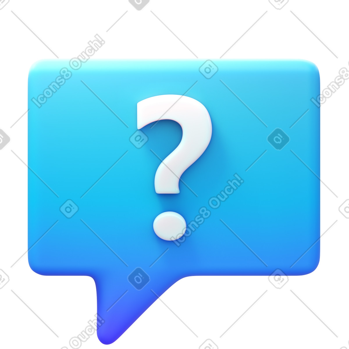 Speech bubble with question mark illustration in 3D Fluency style download in PNG, SVG