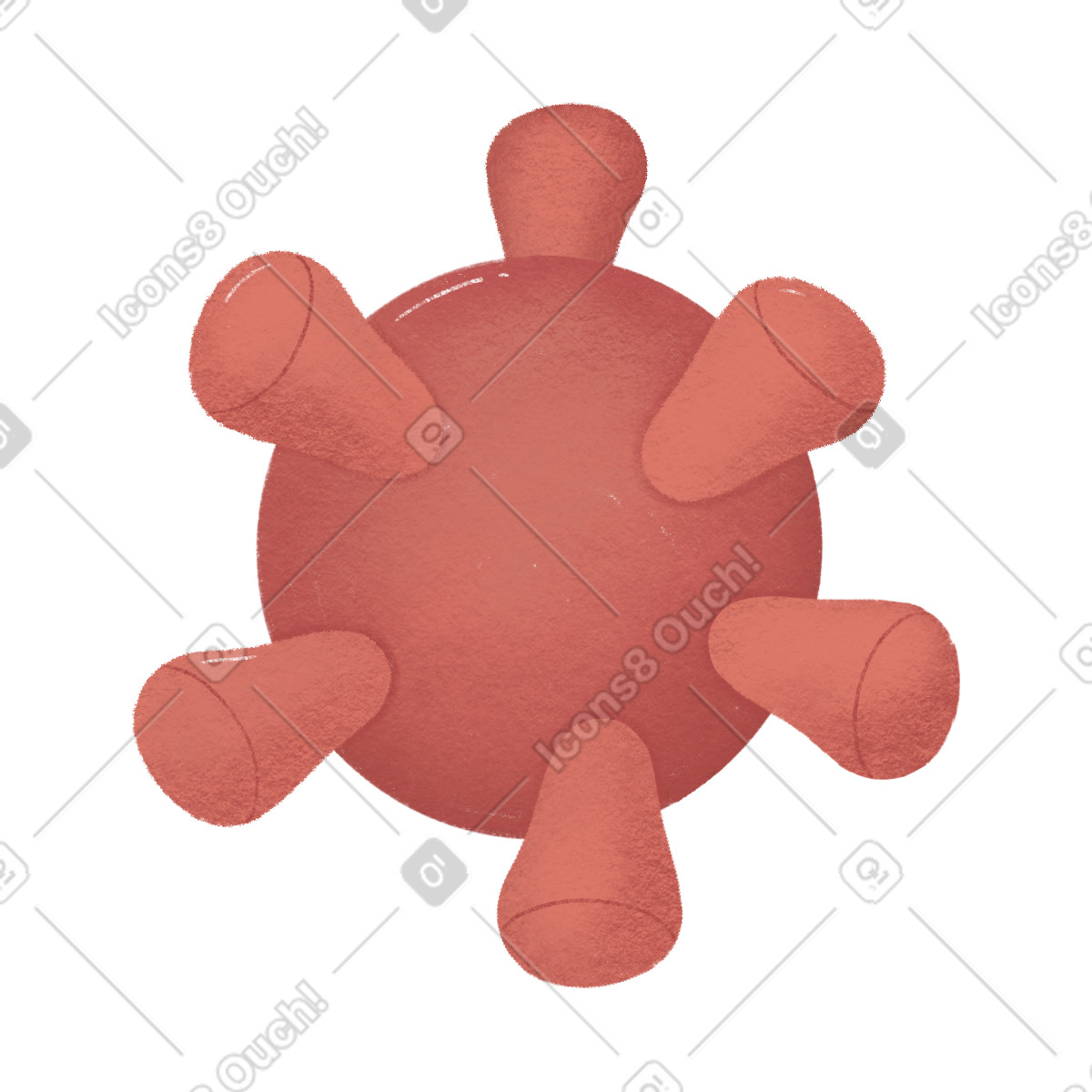 下载 Woolly 风格的 Red covid virus 插画，支持 PNG、SVG 格式