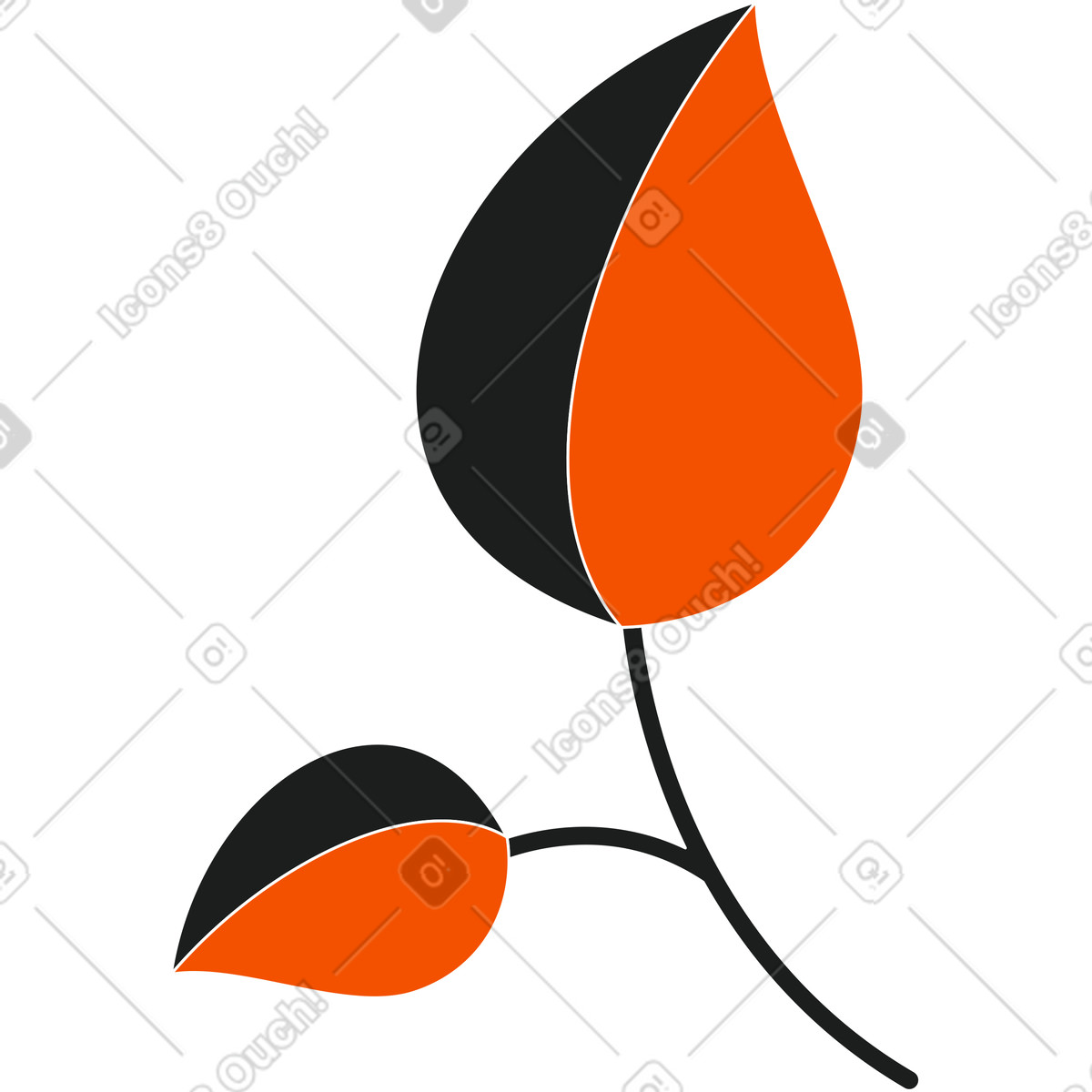Leaf illustration in Strict style download in PNG, SVG