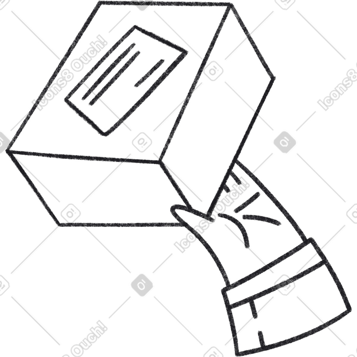 Ilustração de Hand and box em no estilo Bonbon Line para baixar em PNG, SVG