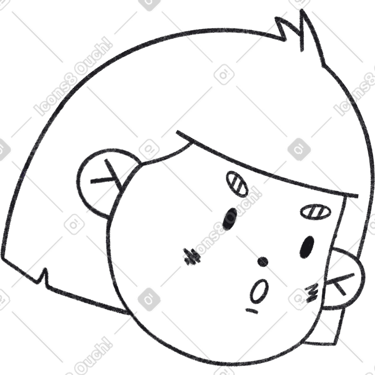 Ilustração de Angry woman em no estilo Bonbon Line para baixar em PNG, SVG
