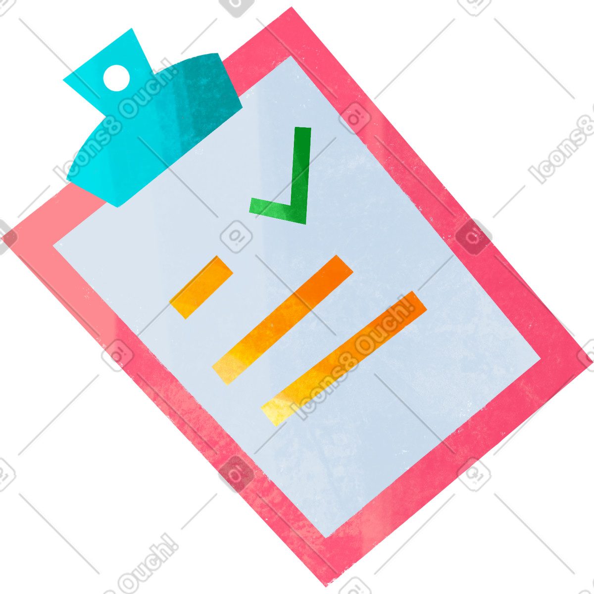 Clipboard with check mark illustration in Bonbon style download in PNG, SVG