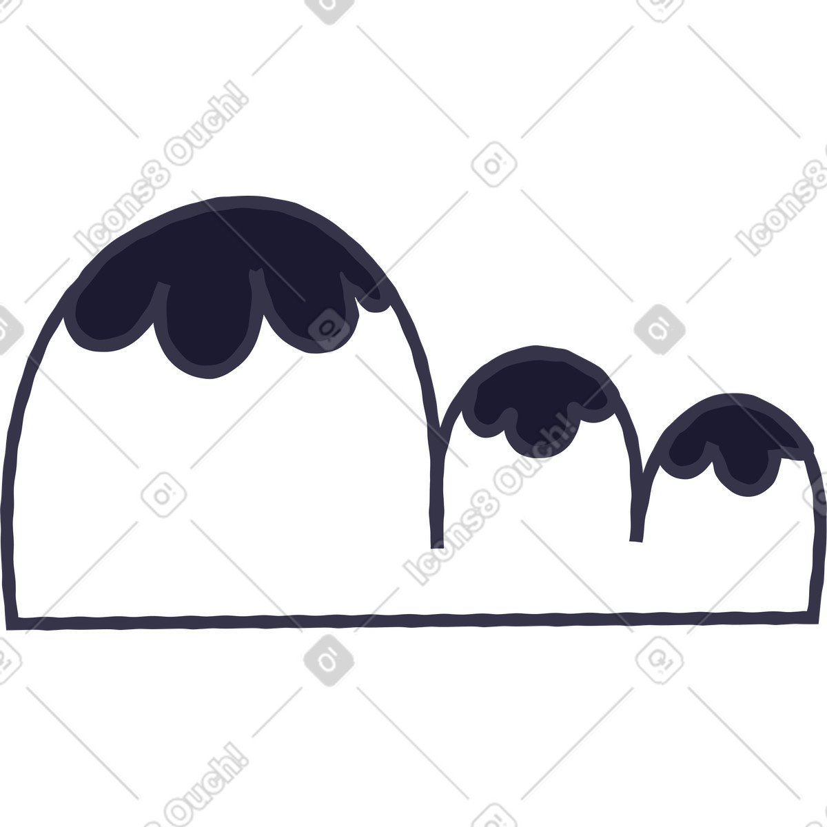 Montagna illustrazione in stile Stripy scarica in PNG, SVG