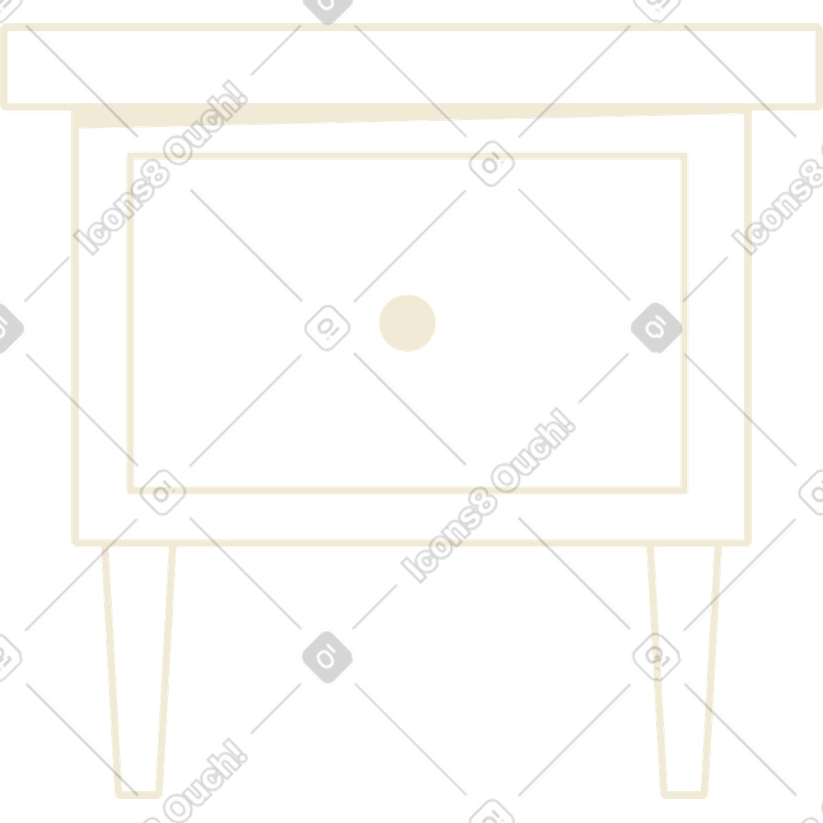 Comodino illustrazione in stile Juicy scarica in PNG, SVG
