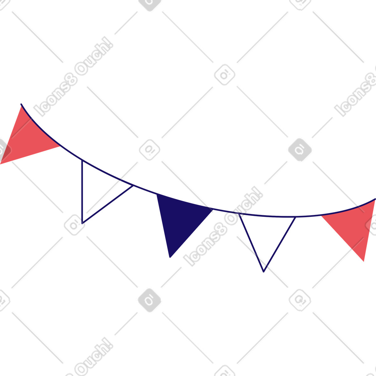 Ghirlanda di compleanno illustrazione in stile Bendy scarica in PNG, SVG