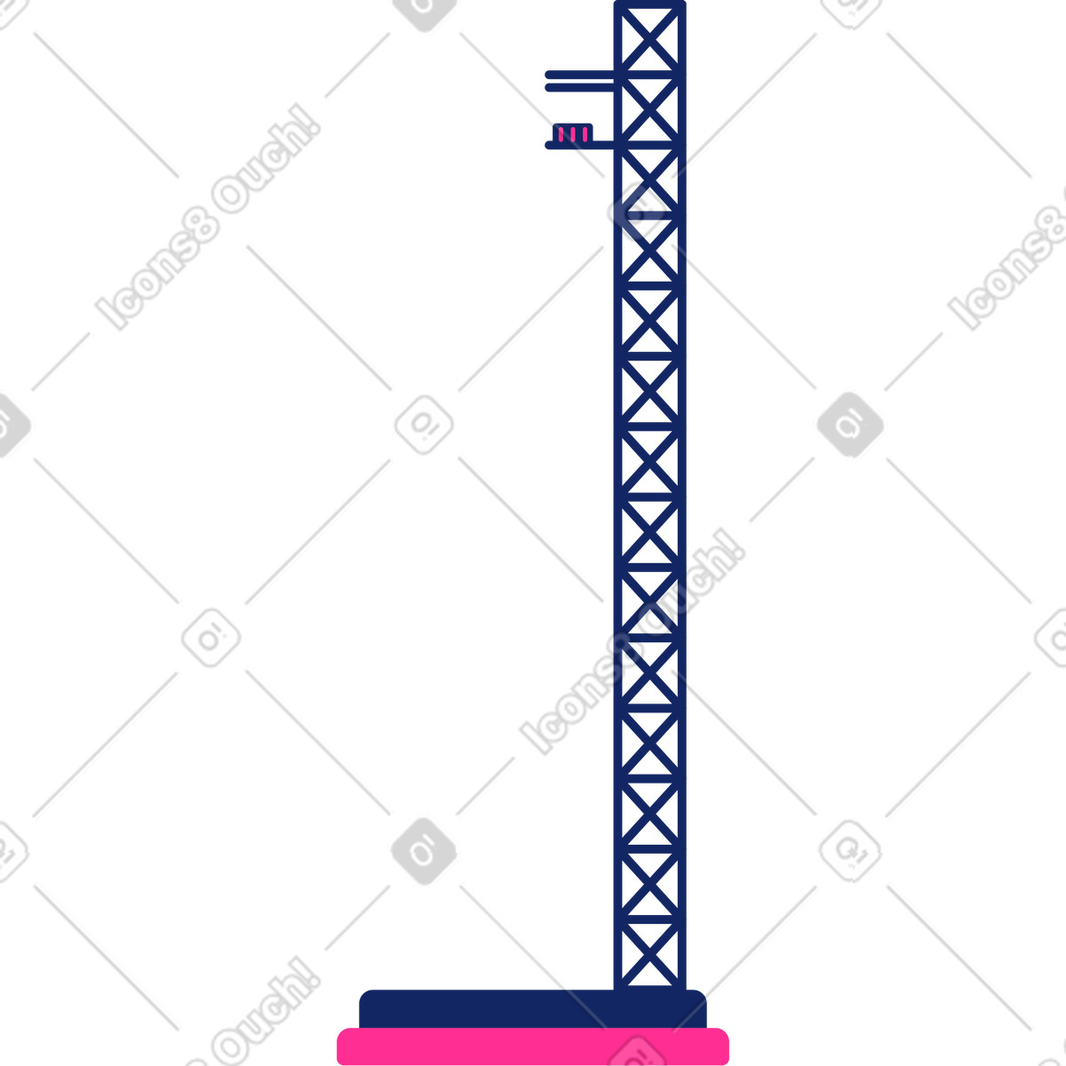 Construction illustration clipart image featuring a crane in PNG, SVG, GIF