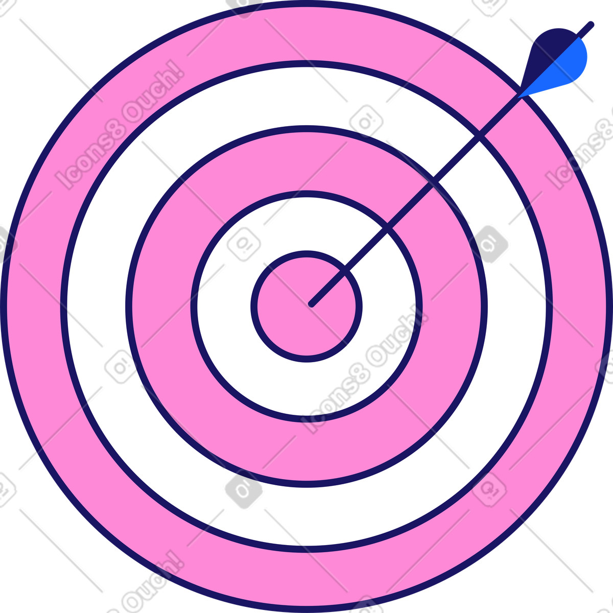 Ilustração de Target with an arrow in the center em no estilo Matey para baixar em PNG, SVG