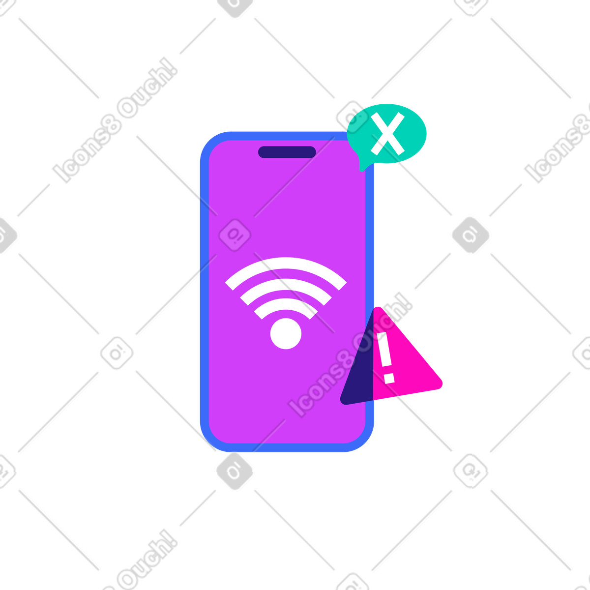 Keine verbindung auf dem handy-Illustration im Basic-Stil als Download in PNG, SVG