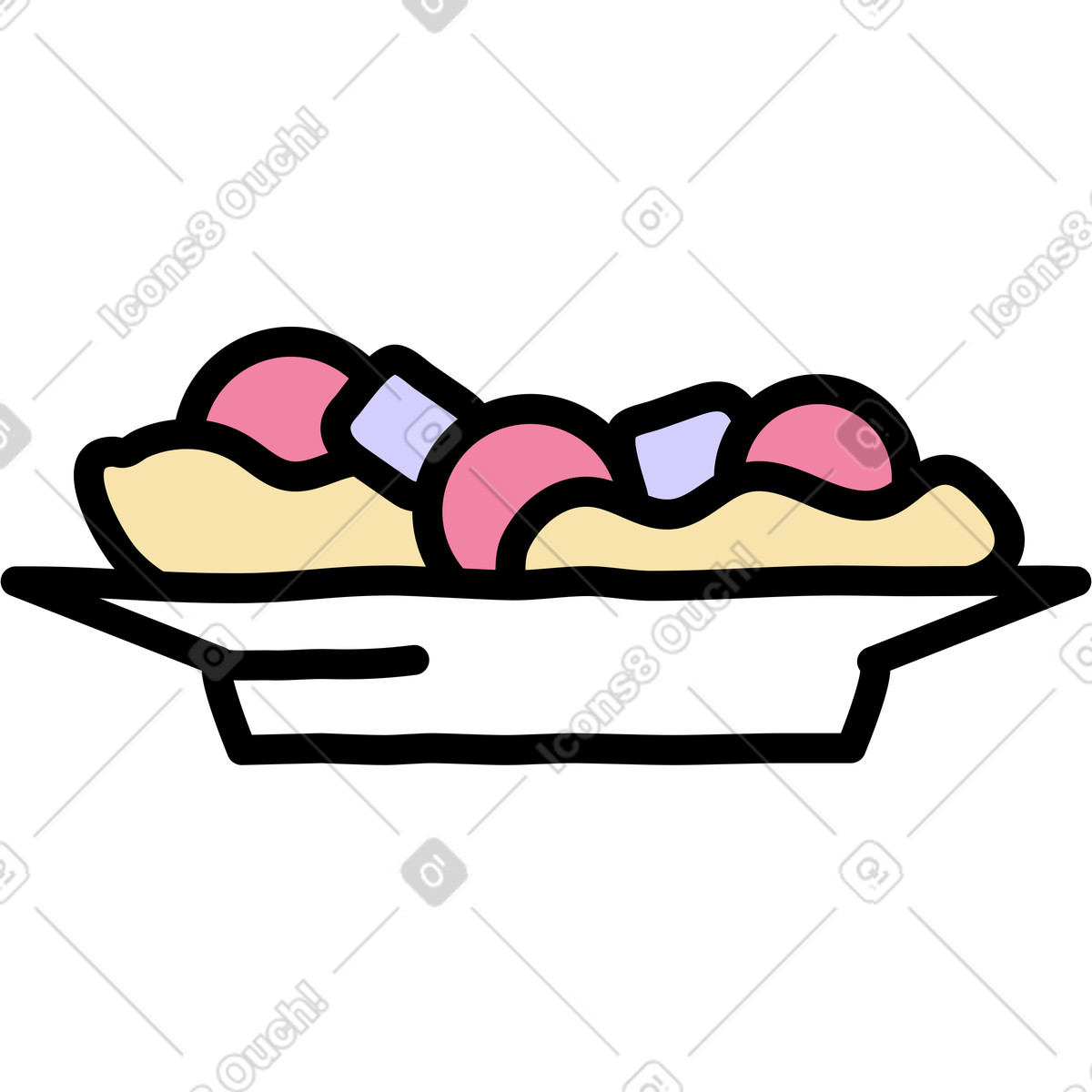 下载 Notes 风格的 沙拉盘 插画，支持 PNG、SVG 格式