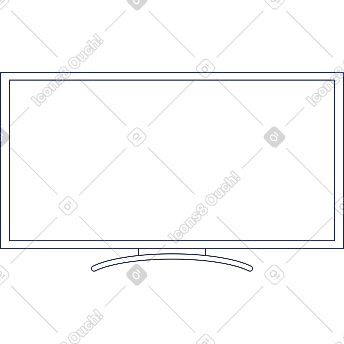 Ilustración Monitor de tv en estilo Urban Line a descargar en PNG y SVG