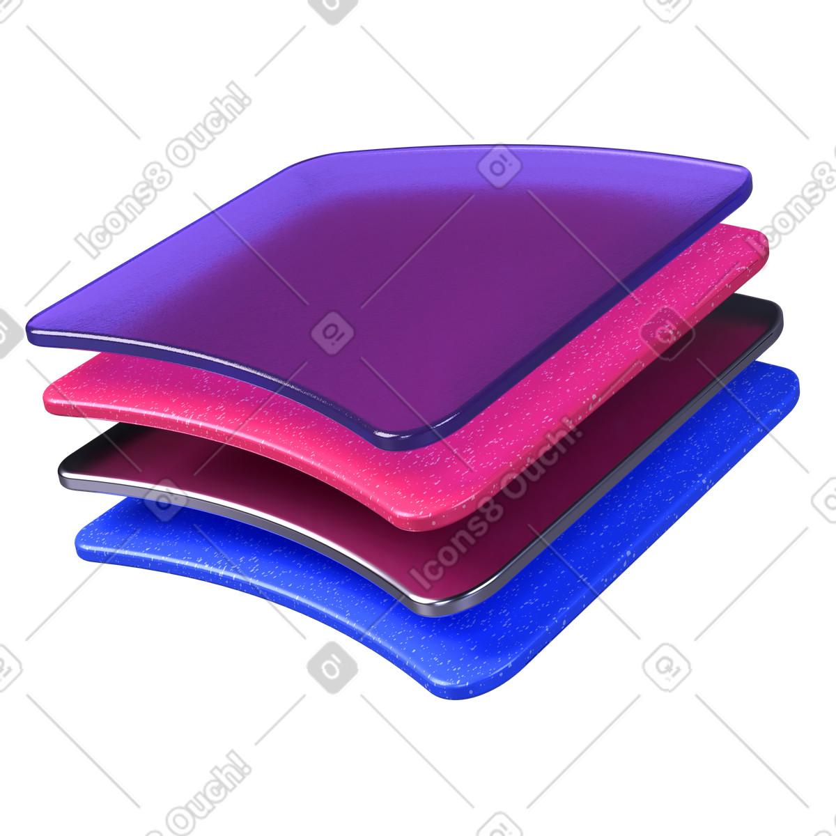 System architecture visualization, colorful data layers and digital structure illustration in 3D Boost style download in PNG, SVG