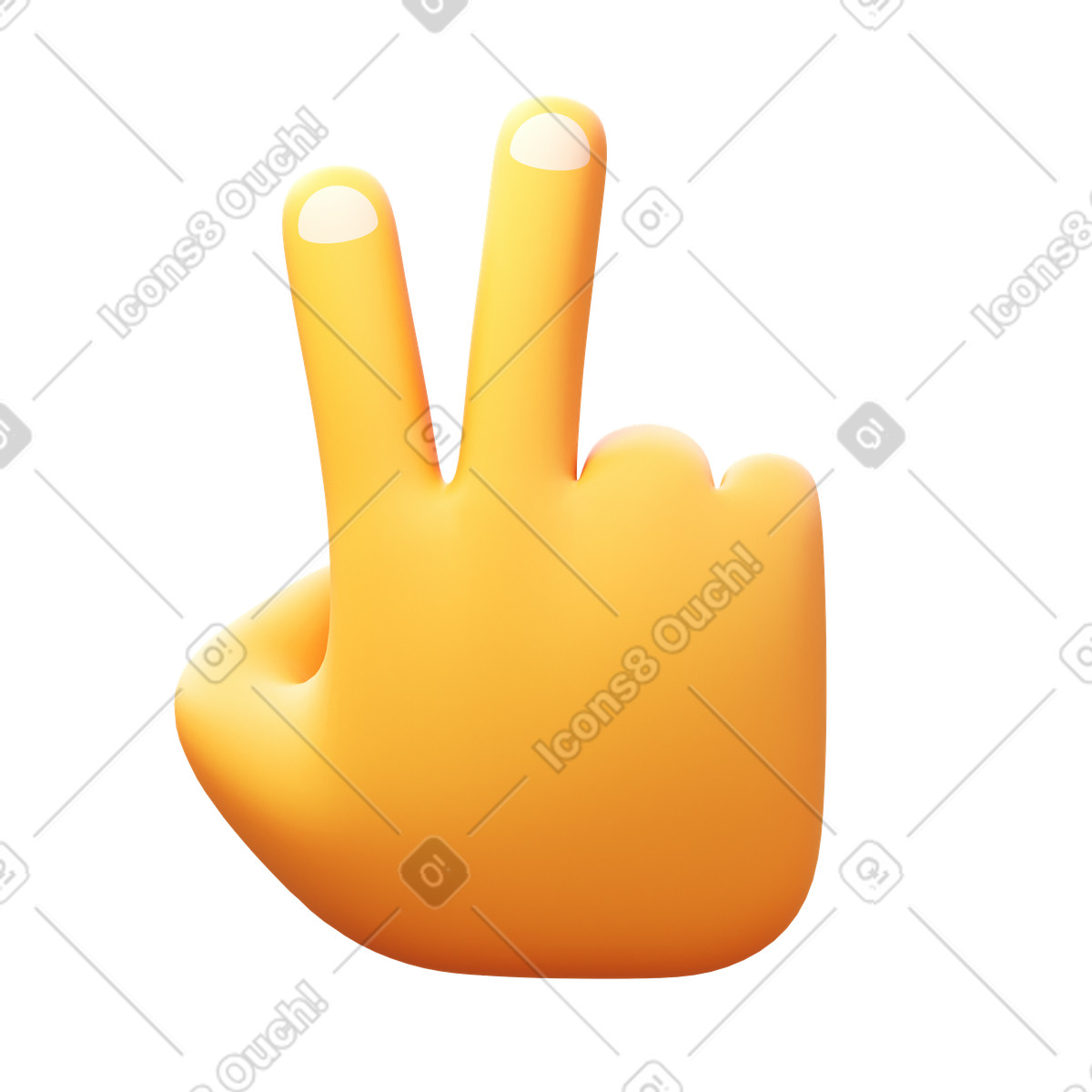 3D Fluency スタイルの 平和の手 のイラストをPNG、SVG形式でダウンロード